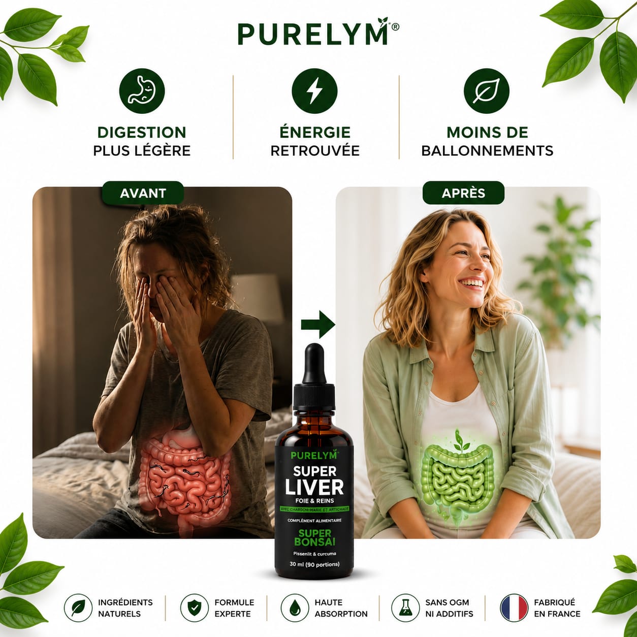 Purelym Ventre Léger • Soutien Foie & Intestin